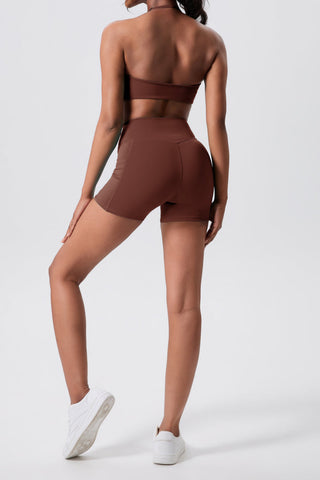 XO Halterneck Sports Bra & Hip Lift Shorts Set