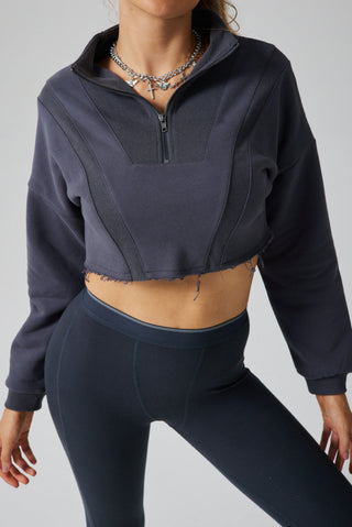 XO Panel Cropped Sweatshirt