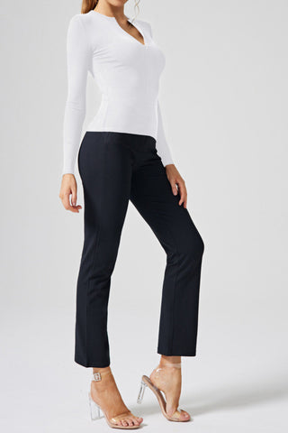 XO Long Sleeve V Neck Zip Up