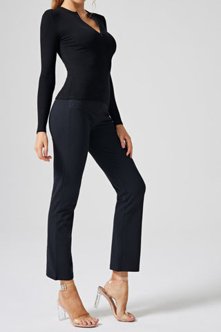 XO Long Sleeve V Neck Zip Up