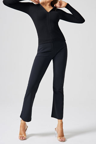 XO Long Sleeve V Neck Zip Up