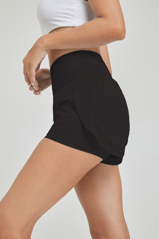 XO Overlap Mesh Sport Shorts
